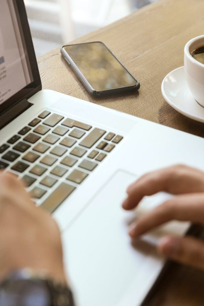 person using macbook