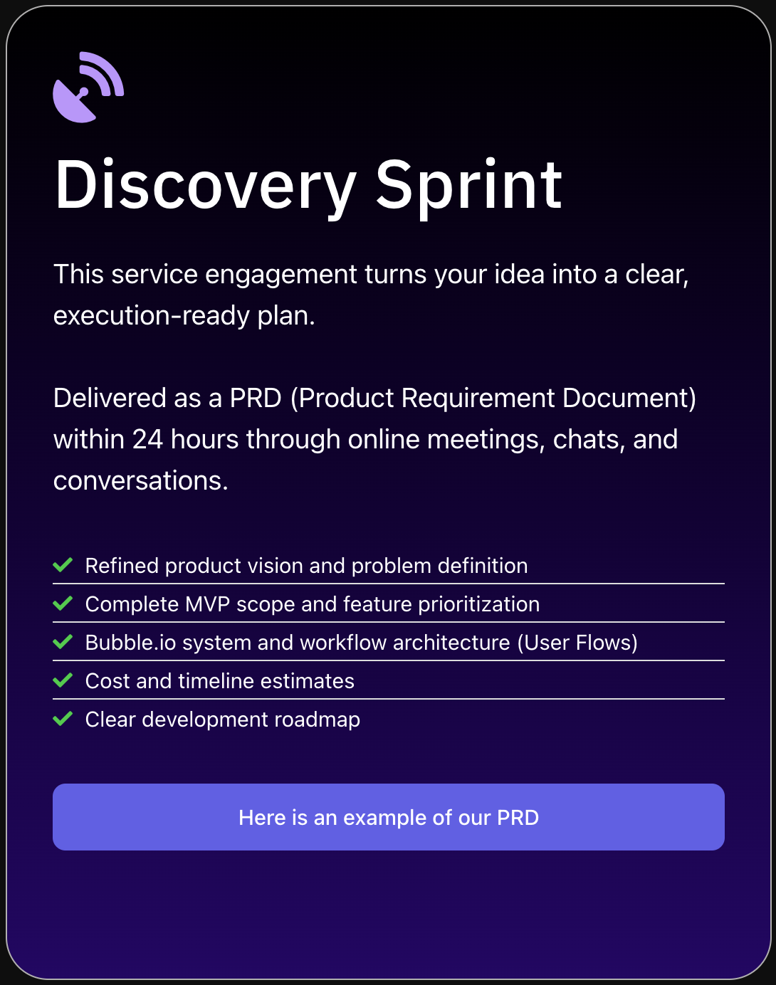 Productised Service - Discovery Sprint