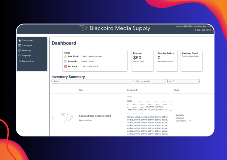 Shopify vendor portal web application